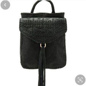 Cleobella | Black Woven Fringe Backback